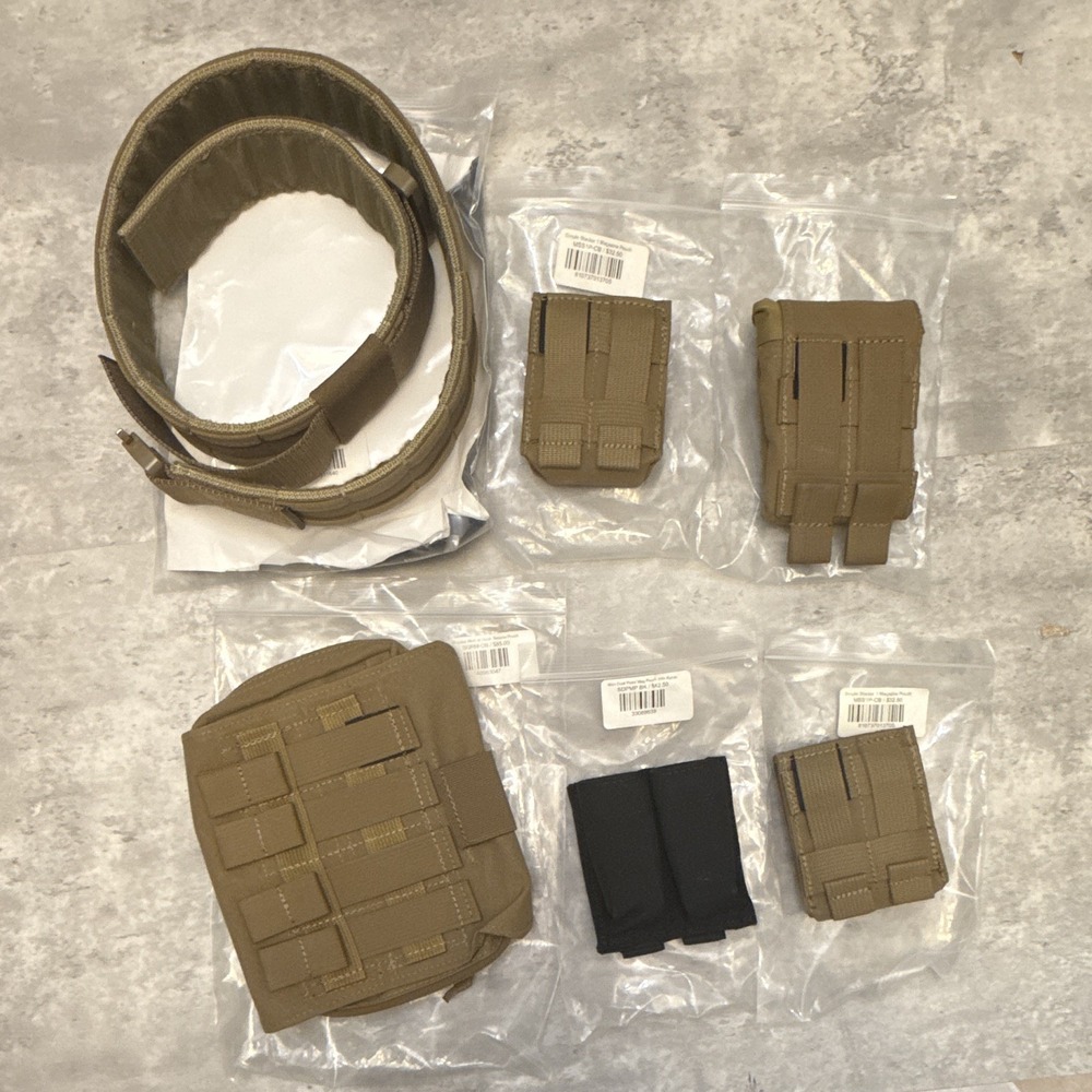 BDS Tactical Coyote Brown Shooting Belt Cobra M USMC Mag Dump Medical Pouch Lot